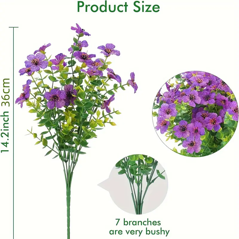 20 Bundles Artificial Flowers for Outdoor Home Decor, Spring Fall Seasonal, Silk Fake Plants
