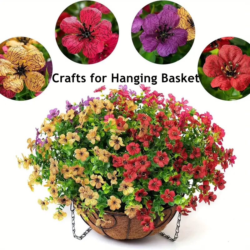 20 Bundles Artificial Flowers for Outdoor Home Decor, Spring Fall Seasonal, Silk Fake Plants