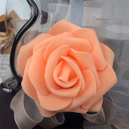 Wedding Floral Backdrop Artificial Foam Rose Heads - 2.7" DIY Craft Decor for Venue Styling