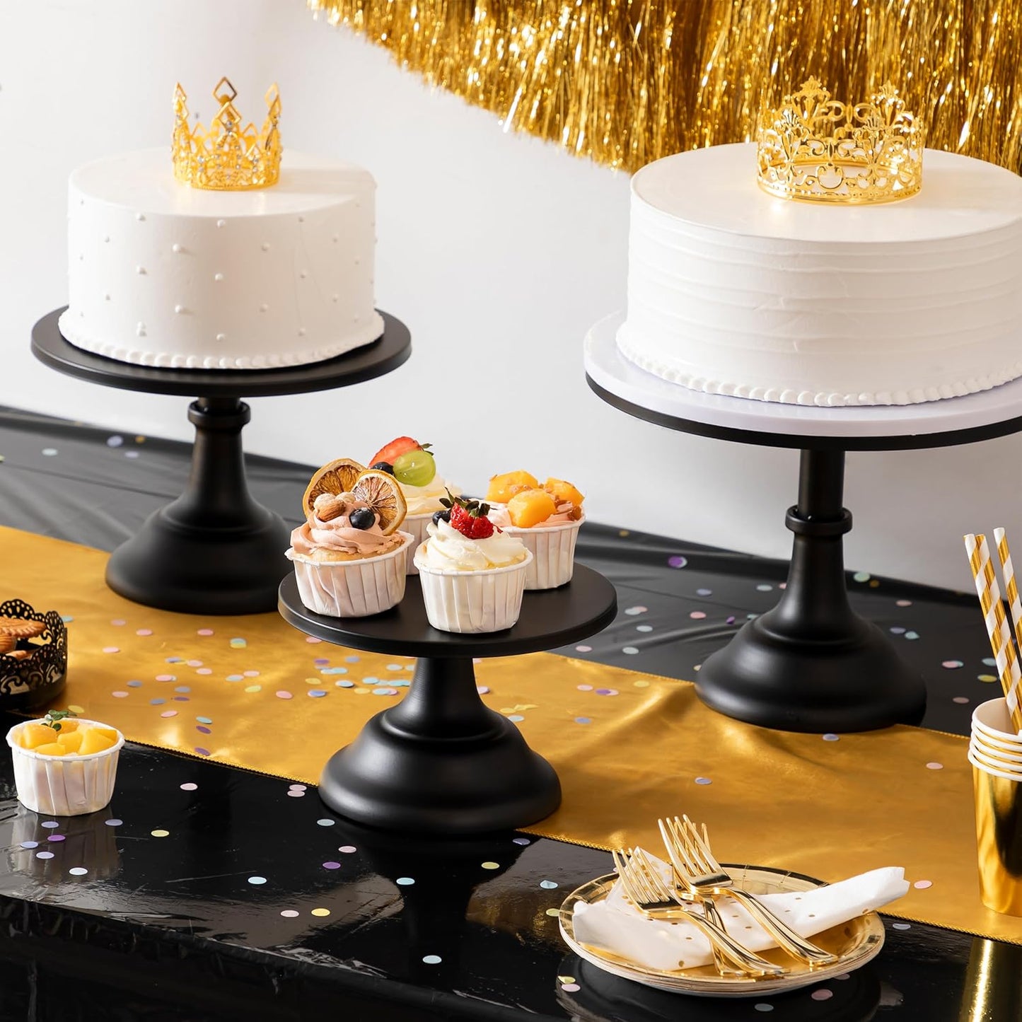 Bulk Cake Stand Set 8", 10", 12" Plates for Cake Pastry Display for Parties Weddings Birthdays Baby Showers Anniversaries Wholesale