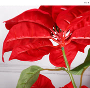 5 Sizes Bulk Artificial Velvet Poinsettia Stems Bushes Silk Christmas Flowers