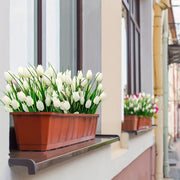 4 Bundles UV-Resistant Artificial Tulip Bushes for Indoor Outdoor Decor, Silk Flowers