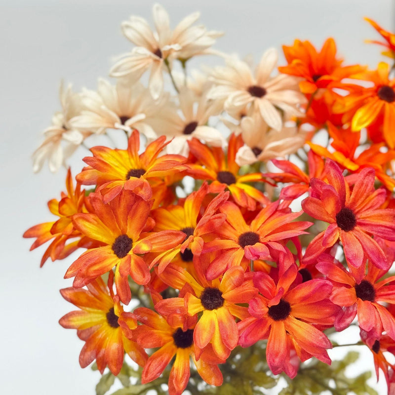 13.7 Inch Artificial Daisy Bush Bouquet 10 Pcs Faux Silk Flowers Fall Autumn Home Decor