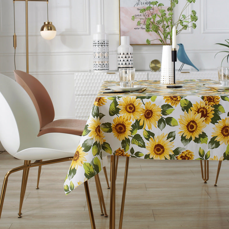 Bulk 2 Pcs Spring Tablecloths with Sunflower for Rectangle Tables Wholesale