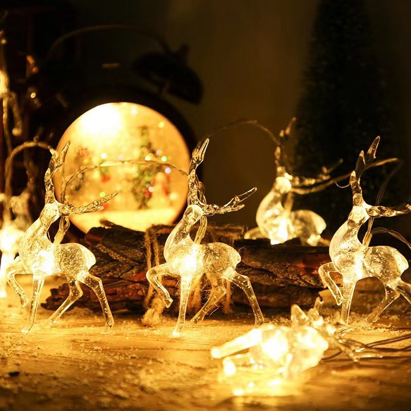 LED Christmas Lights Deer Shape Bulk Set, 10 Pcs, Warm White, Outdoor Decorative String Lights