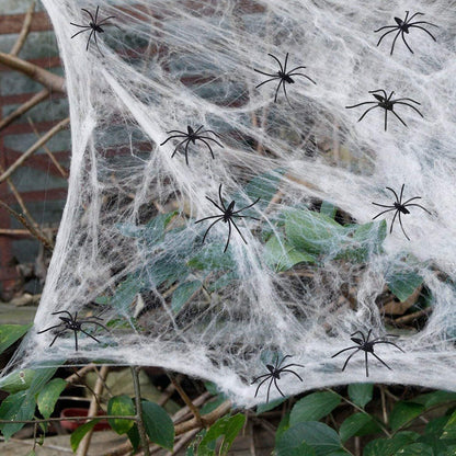 1500 Sqft Halloween Spider Web Decorations with 250 Artificial Spiders Bulk Set