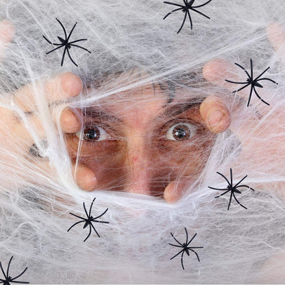 1500 Sqft Halloween Spider Web Decorations with 250 Artificial Spiders Bulk Set