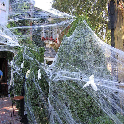 1500 Sqft Halloween Spider Web Decorations with 250 Artificial Spiders Bulk Set