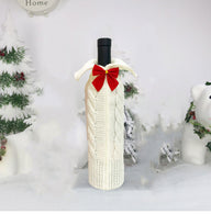Christmas Knitted Wine Bottle Cover - Festive Home Decor for Holiday Settings Craft Gift