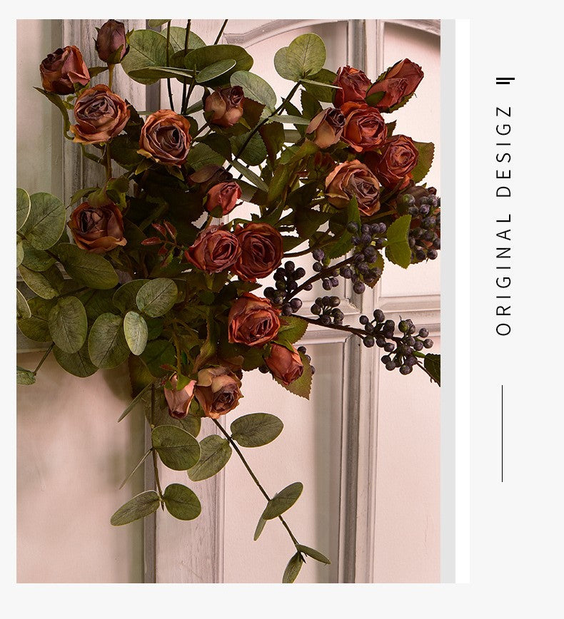 16 Inch Burnt Orange Silk Rose Stems, 10 Pcs Artificial Flowers Bulk Wholesale