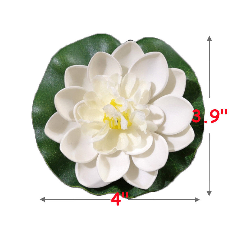 14 Pcs Artificial Floating Lotus Flowers with Water Lily Pads, Bulk Silk Floral Decor