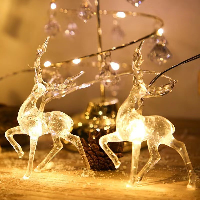 LED Christmas Lights Deer Shape Bulk Set, 10 Pcs, Warm White, Outdoor Decorative String Lights