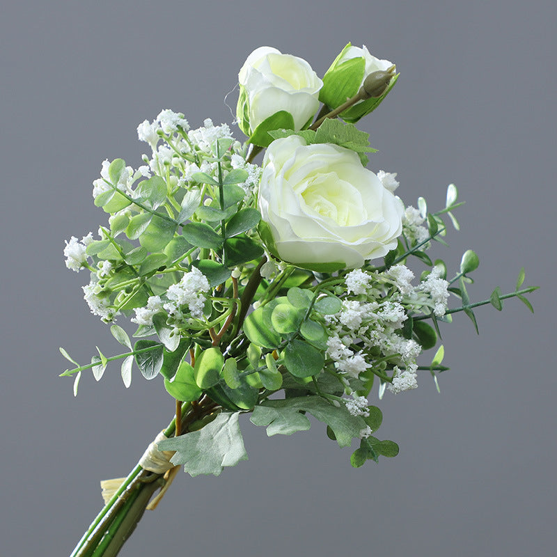 Artificial Dewlotus & Baby's Breath Bouquet, Faux Silk Fabric Wedding Bouquet, Wedding, Home & Window Display