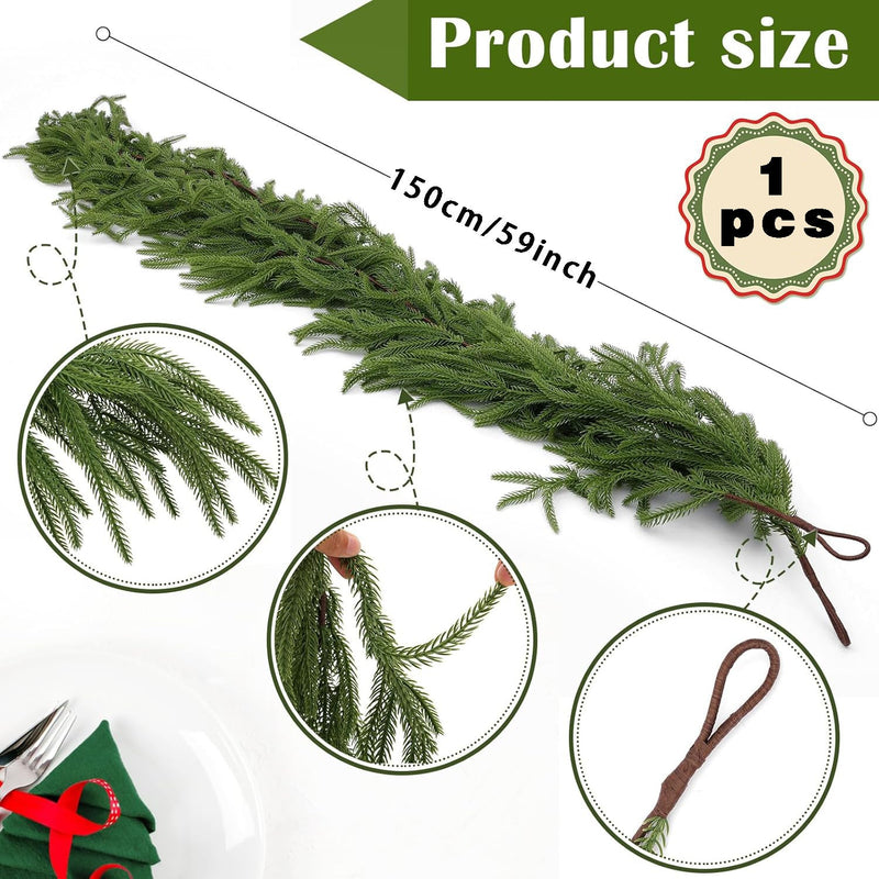 Artificial Norfolk Pine Garland 4 Sizes Bulk Realistic Pine Branches for Decoration