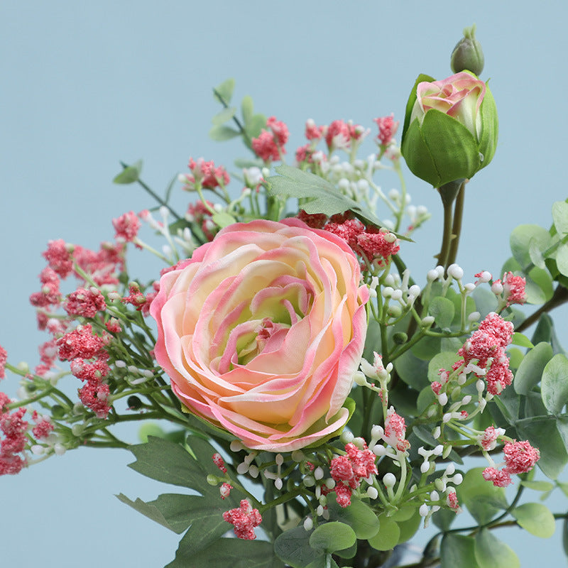 Artificial Dewlotus & Baby's Breath Bouquet, Faux Silk Fabric Wedding Bouquet, Wedding, Home & Window Display