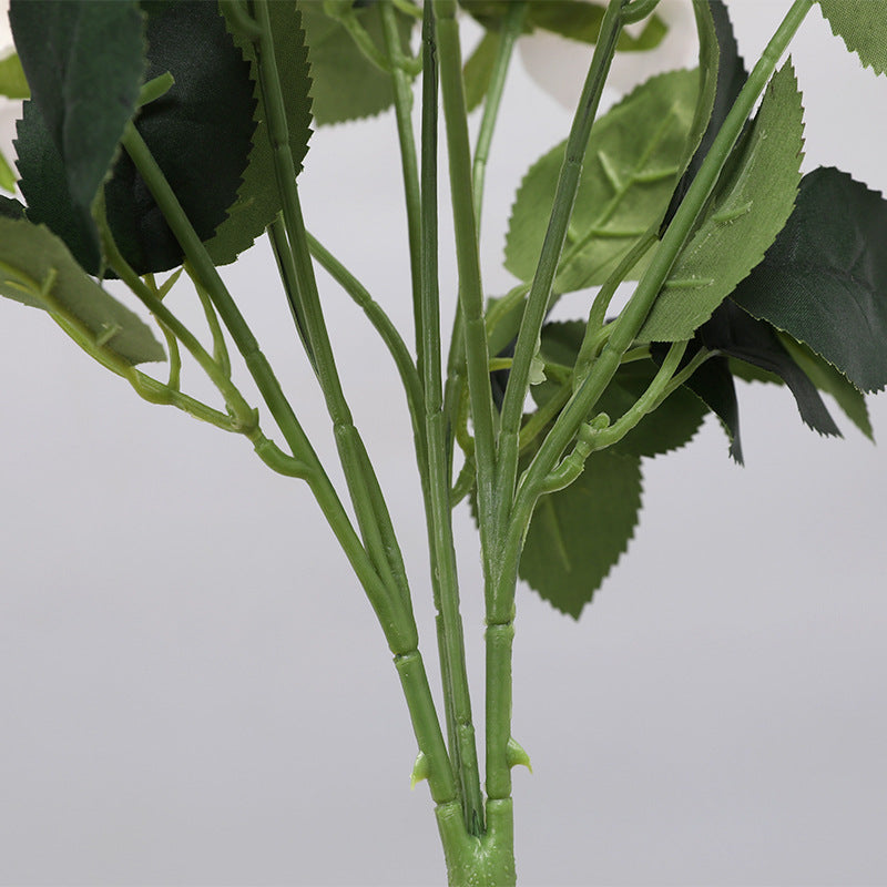 17 Inch Faux Silk Rose Bush Bouquet, Bulk Wholesale Artificial Roses, Multiple Stems