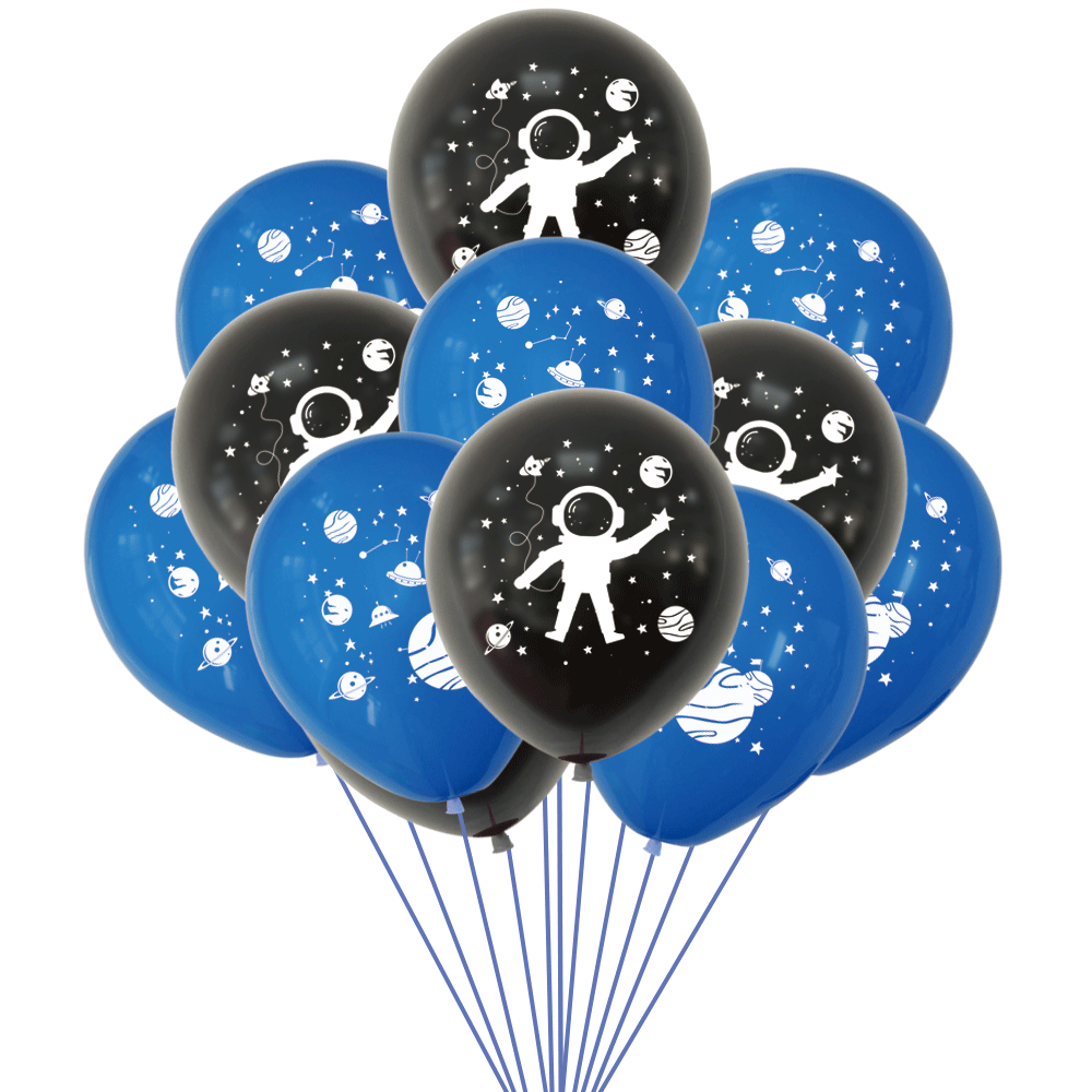 Space Astronaut Latex Balloons - 10 Pack | Space Theme Birthday Party Decorations