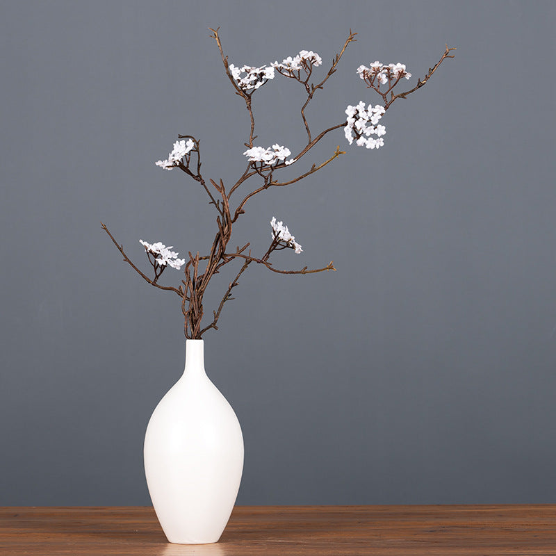 Artificial Cherry Blossom Branch, 34" Bush with Flexible Stems for Home Decor, Wedding, and Event Styling