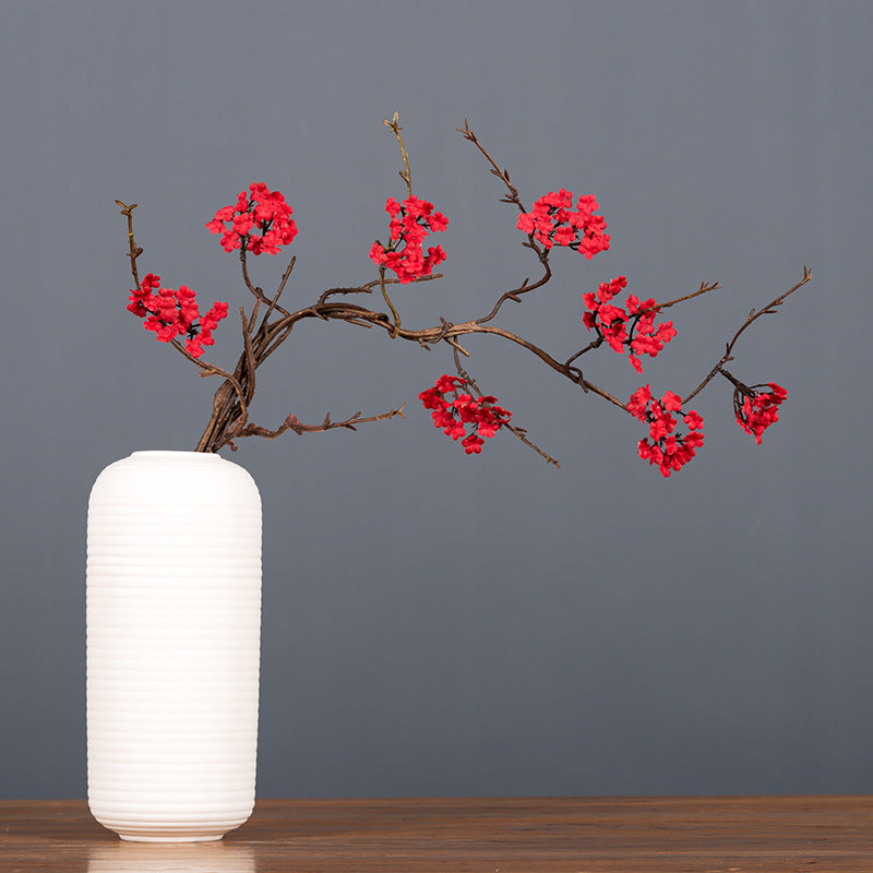 Artificial Cherry Blossom Branch, 34" Bush with Flexible Stems for Home Decor, Wedding, and Event Styling