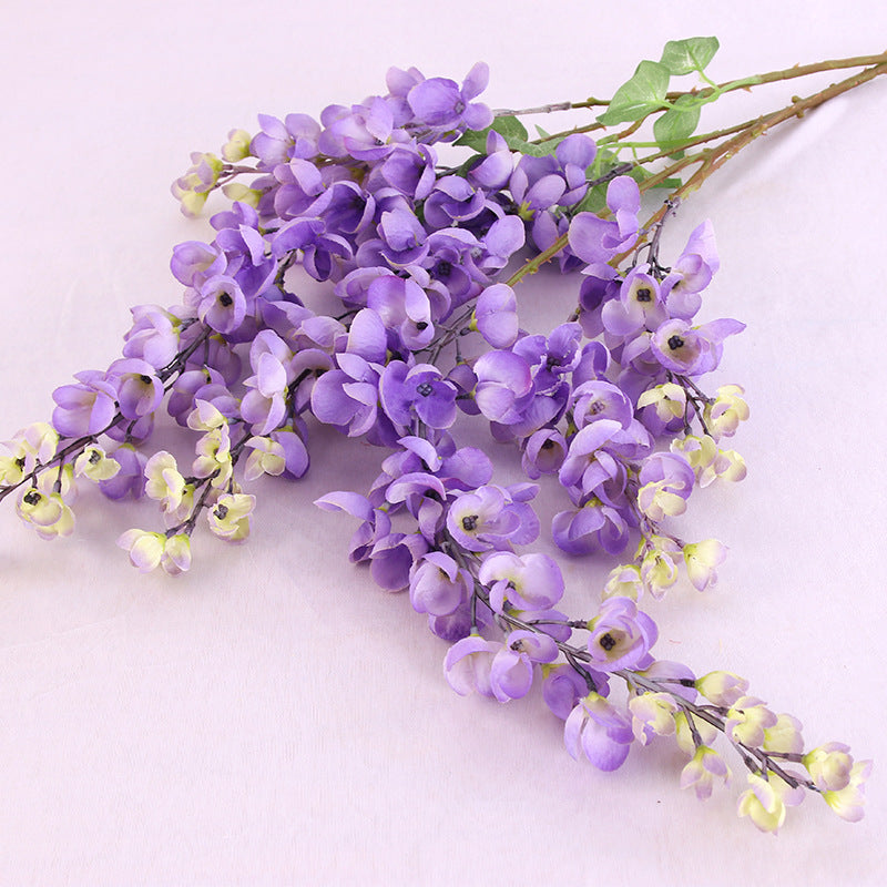 Bulk Exclusive Extra Long Wisteria Stems Violet Artificial Hanging Flowers for Tall Vases and Event Decor Wholesale