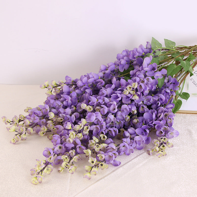 Bulk Exclusive Extra Long Wisteria Stems Violet Artificial Hanging Flowers for Tall Vases and Event Decor Wholesale