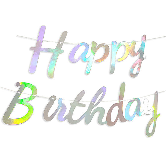 Happy Birthday Gold Foil Banner - Letter Bunting | 6 Colors | Birthday Party Decor