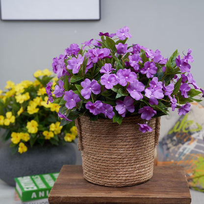 Bulk 4 Pcs Artificial Impatiens Flowers Displays Poolside Wholesale