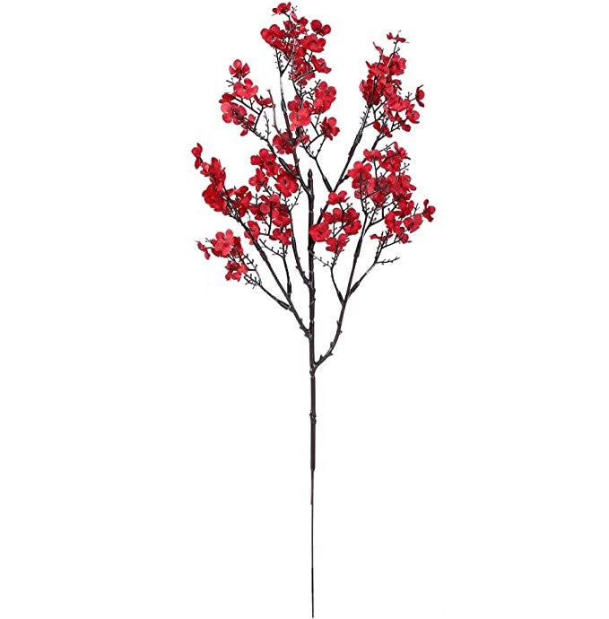 15 Pcs Red Artificial Baby's Breath Flowers, Real Touch Silk Gypsophila Bouquet