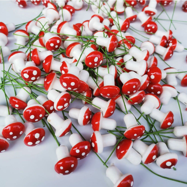 15 Pcs Mini Artificial Mushroom Miniatures for Garden Fairy Bonsai Plants
