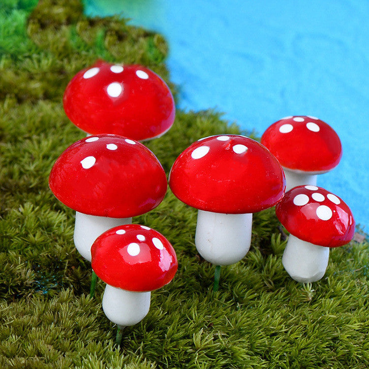 15 Pcs Mini Artificial Mushroom Miniatures for Garden Fairy Bonsai Plants