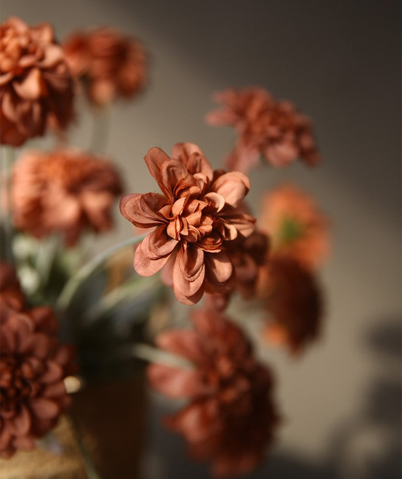 23 Inch Artificial Dahlia Stems 10 Pcs Fall Colors Silk Flowers for Arrangements