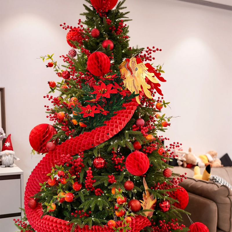 Artificial Poinsettia Bouquet 12 Inch 6 Stems Red Silk Christmas Holiday Decoration Indoor Outdoor