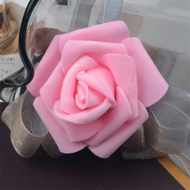 Wedding Floral Backdrop Artificial Foam Rose Heads - 2.7" DIY Craft Decor for Venue Styling