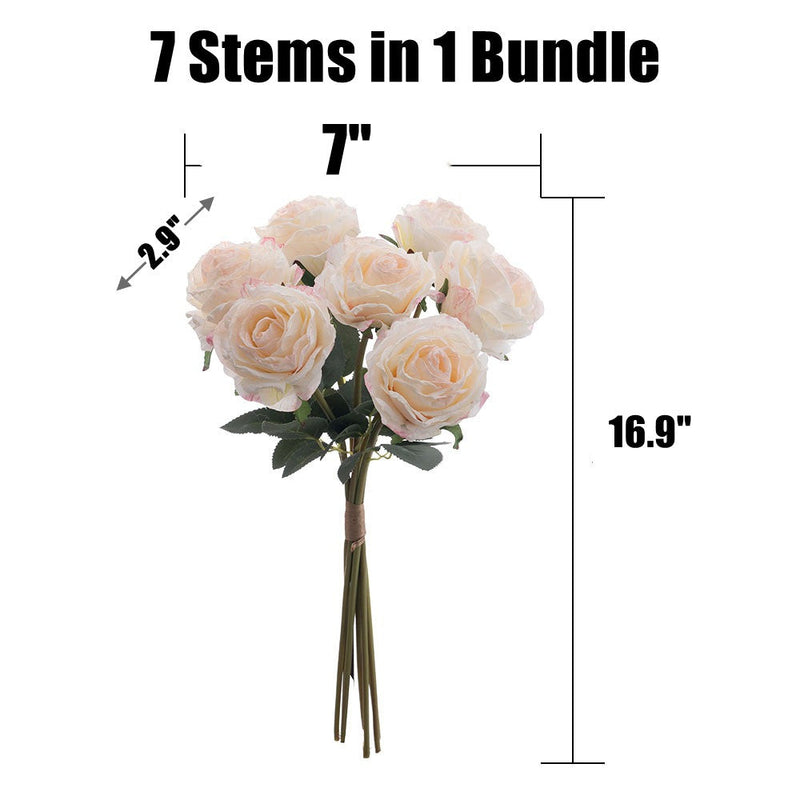 16.9 Inch Artificial Burnt-Edge Rose Bouquet, 10 Stems, Fall Colors Silk Flowers for Autumn Decor, Thanksgiving & Harvest Displays