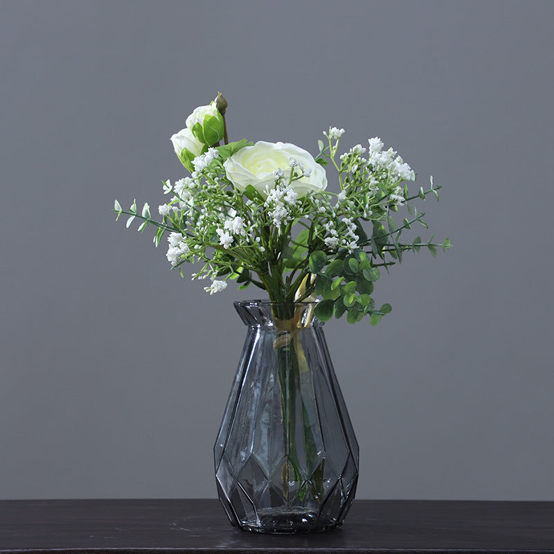 Artificial Dewlotus & Baby's Breath Bouquet, Faux Silk Fabric Wedding Bouquet, Wedding, Home & Window Display