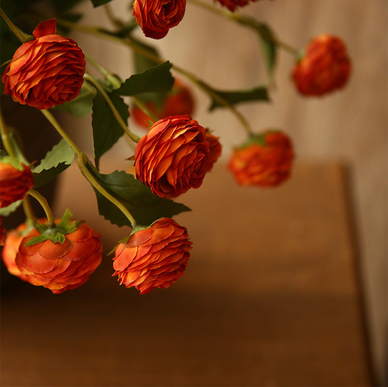 16 Inch Artificial Silk Ranunculus Stem Spray Branches Bulk Quantity