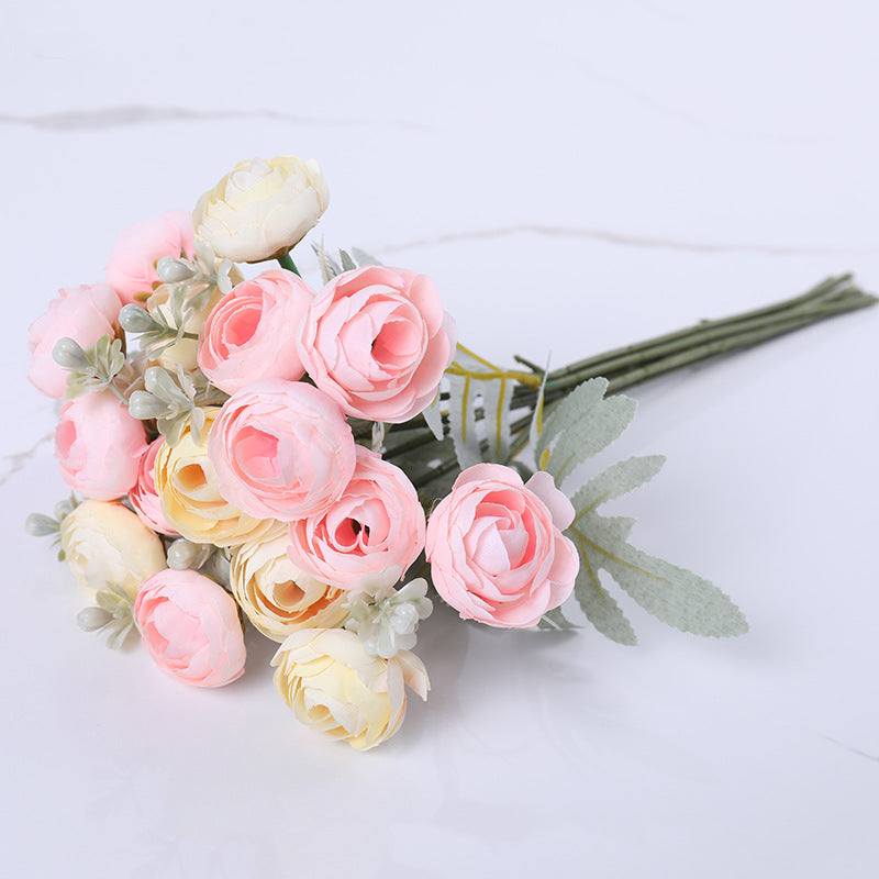 12" Artificial Silk Peonies Bush, Small Vase Size, Bulk Arrangement Flowers, 1 Bush
