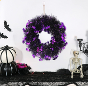 Artificial Rattan Vine Wreath with Pumpkin Skull Ghost Design for Halloween Party Decor