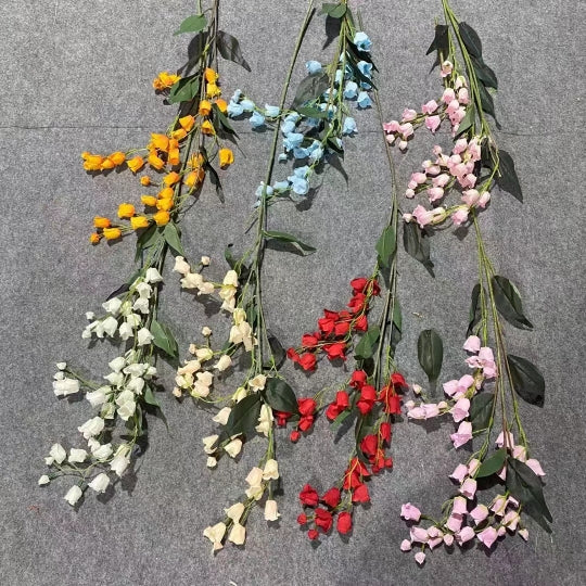 39 Inch Lily of The Valley Hanging Orchid Silk Flowers, Long Stem, Bulk Wholesale Artificial Flowers
