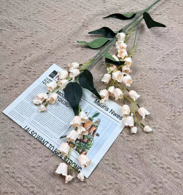 39 Inch Lily of The Valley Hanging Orchid Silk Flowers, Long Stem, Bulk Wholesale Artificial Flowers
