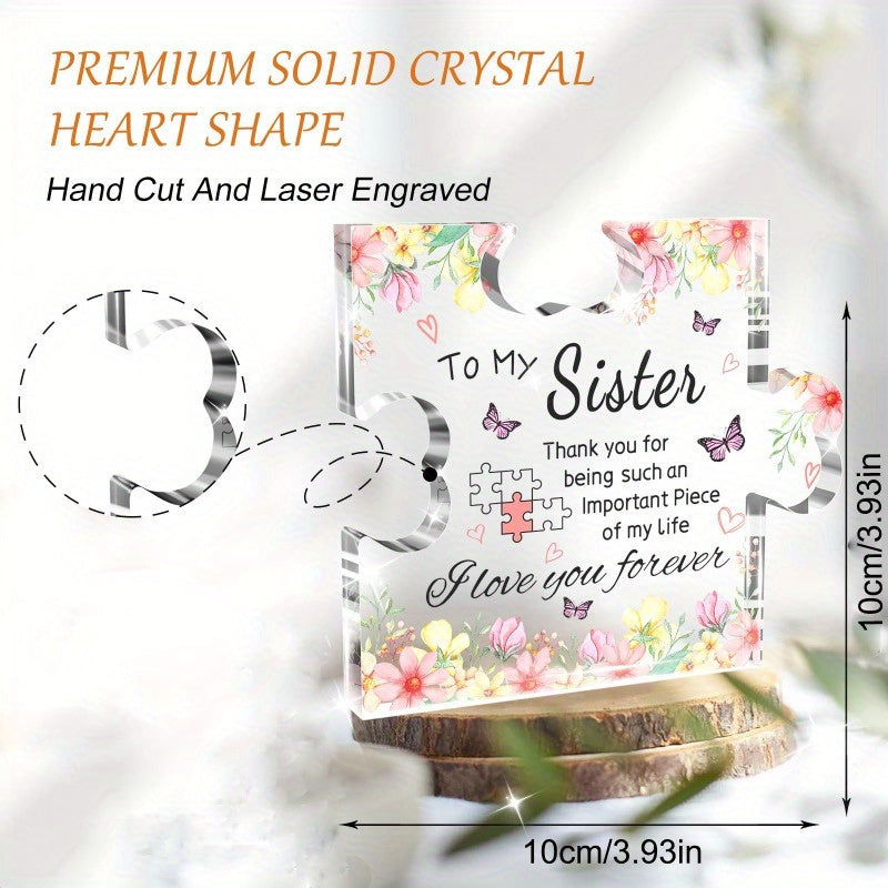 Acrylic Puzzle Plaque for Sisters – Bulk Wholesale Sister Gifts – Customizable Keepsake