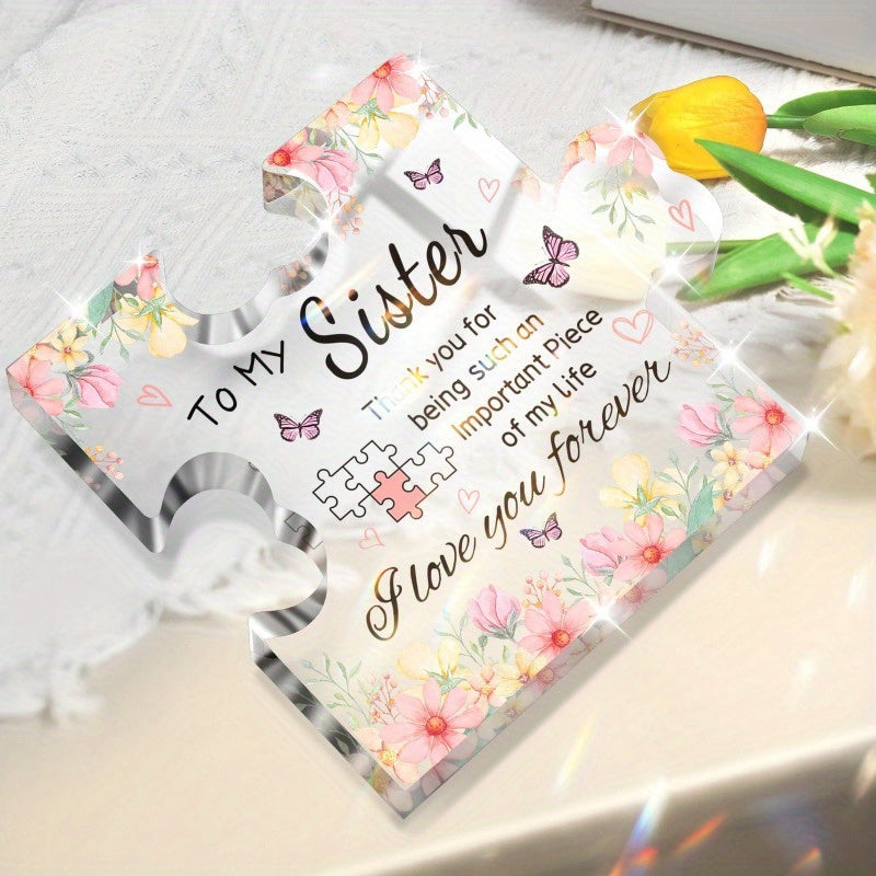 Acrylic Puzzle Plaque for Sisters – Bulk Wholesale Sister Gifts – Customizable Keepsake