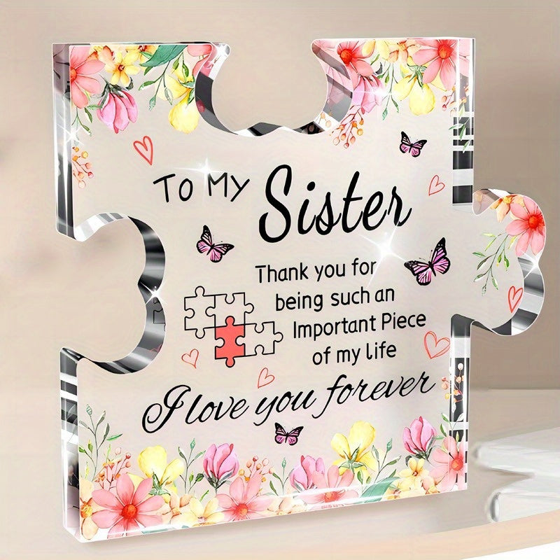 Acrylic Puzzle Plaque for Sisters – Bulk Wholesale Sister Gifts – Customizable Keepsake