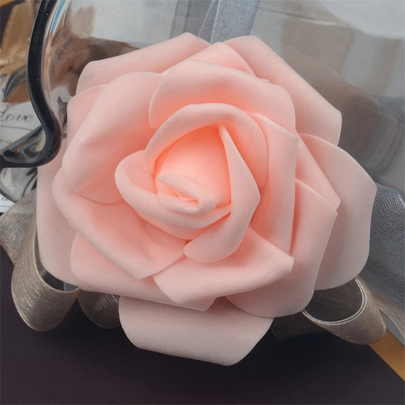 Wedding Floral Backdrop Artificial Foam Rose Heads - 2.7" DIY Craft Decor for Venue Styling