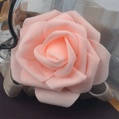 Wedding Floral Backdrop Artificial Foam Rose Heads - 2.7" DIY Craft Decor for Venue Styling