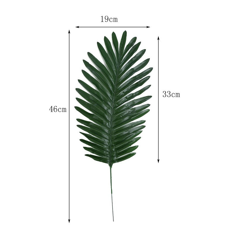 18 Inch Artificial Palm Leaves 10 Pcs Faux Palm Fronds Tropical Greenery Plants Bulk