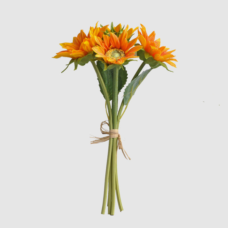 Lifelike Artificial Sunflowers Bouquet, 13" Real Touch Faux Sunflowers for Rustic Wedding, Farmhouse Home Decor, DIY Centerpiece, Autumn Vase