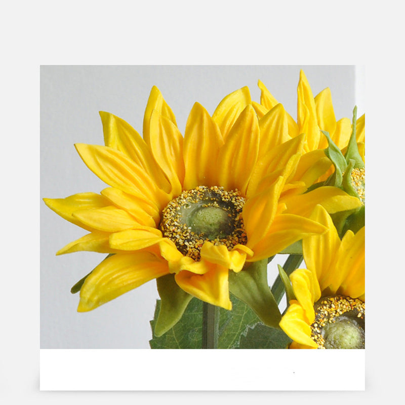 Lifelike Artificial Sunflowers Bouquet, 13" Real Touch Faux Sunflowers for Rustic Wedding, Farmhouse Home Decor, DIY Centerpiece, Autumn Vase