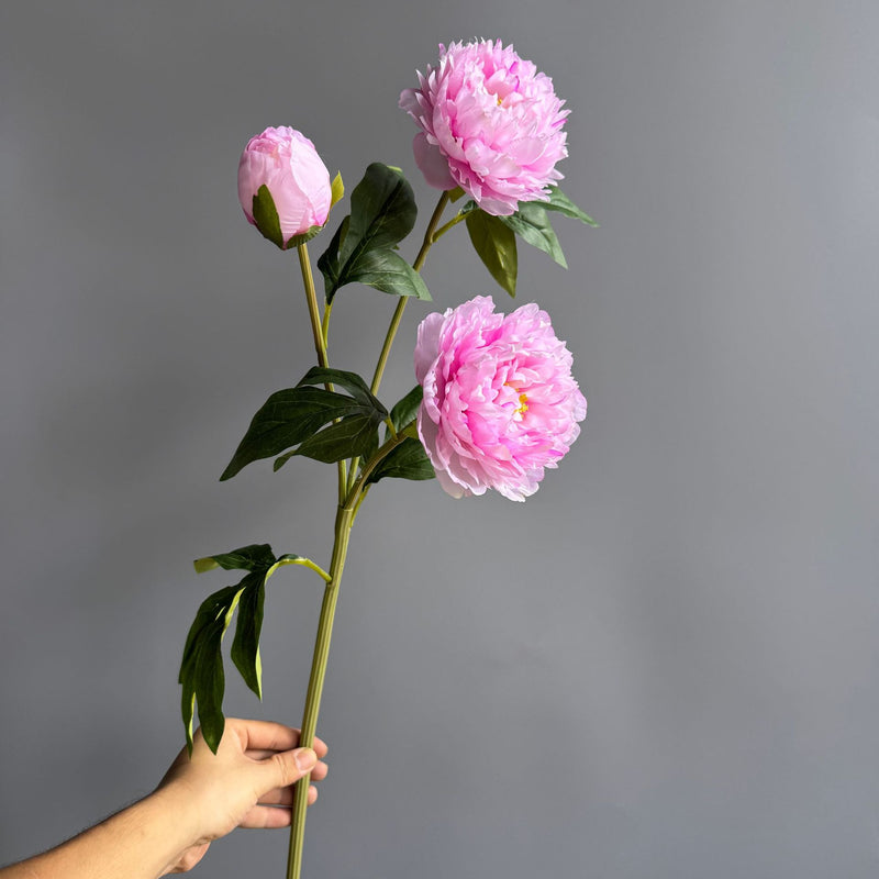 Lifelike Silk Peony Stem, 30" Tall Faux Peonies, Realistic Artificial Flowers for Wedding Bouquets, DIY Centerpieces, Home Decor Vase Filler