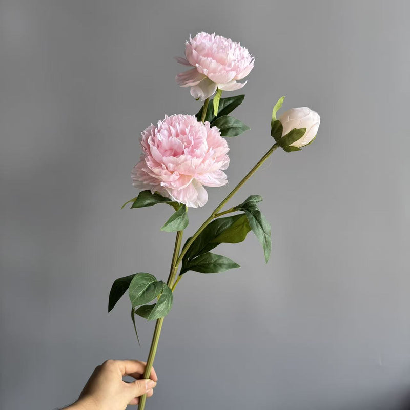 Lifelike Silk Peony Stem, 30" Tall Faux Peonies, Realistic Artificial Flowers for Wedding Bouquets, DIY Centerpieces, Home Decor Vase Filler